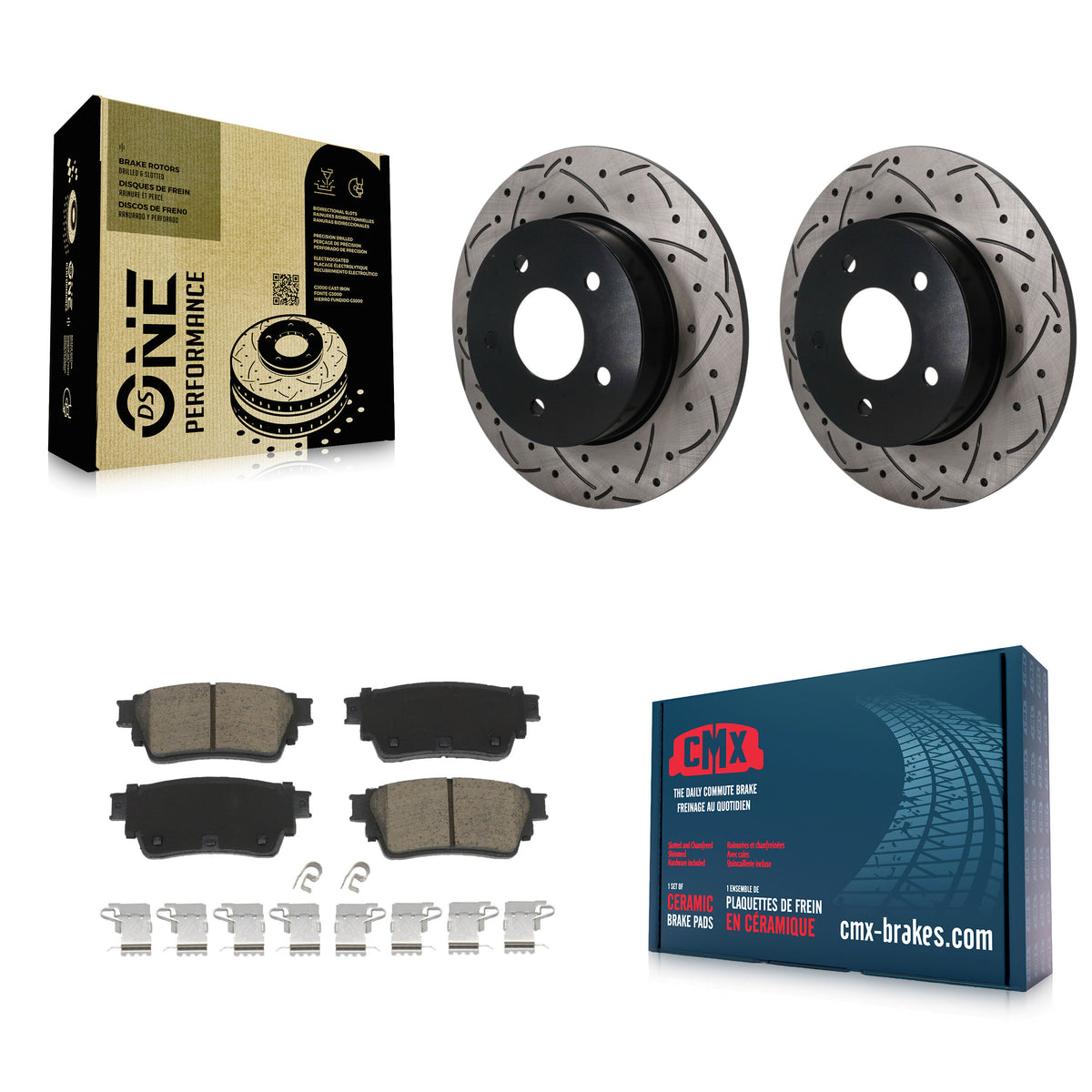 Rear Coated Drilled Slotted Disc Brake Rotors And Ceramic Pad Kit For Nissan Kicks Altima KDC-101884