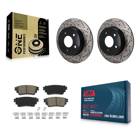 Rear Coated Drilled Slotted Disc Brake Rotors And Ceramic Pad Kit For Nissan Kicks Altima KDC-101884