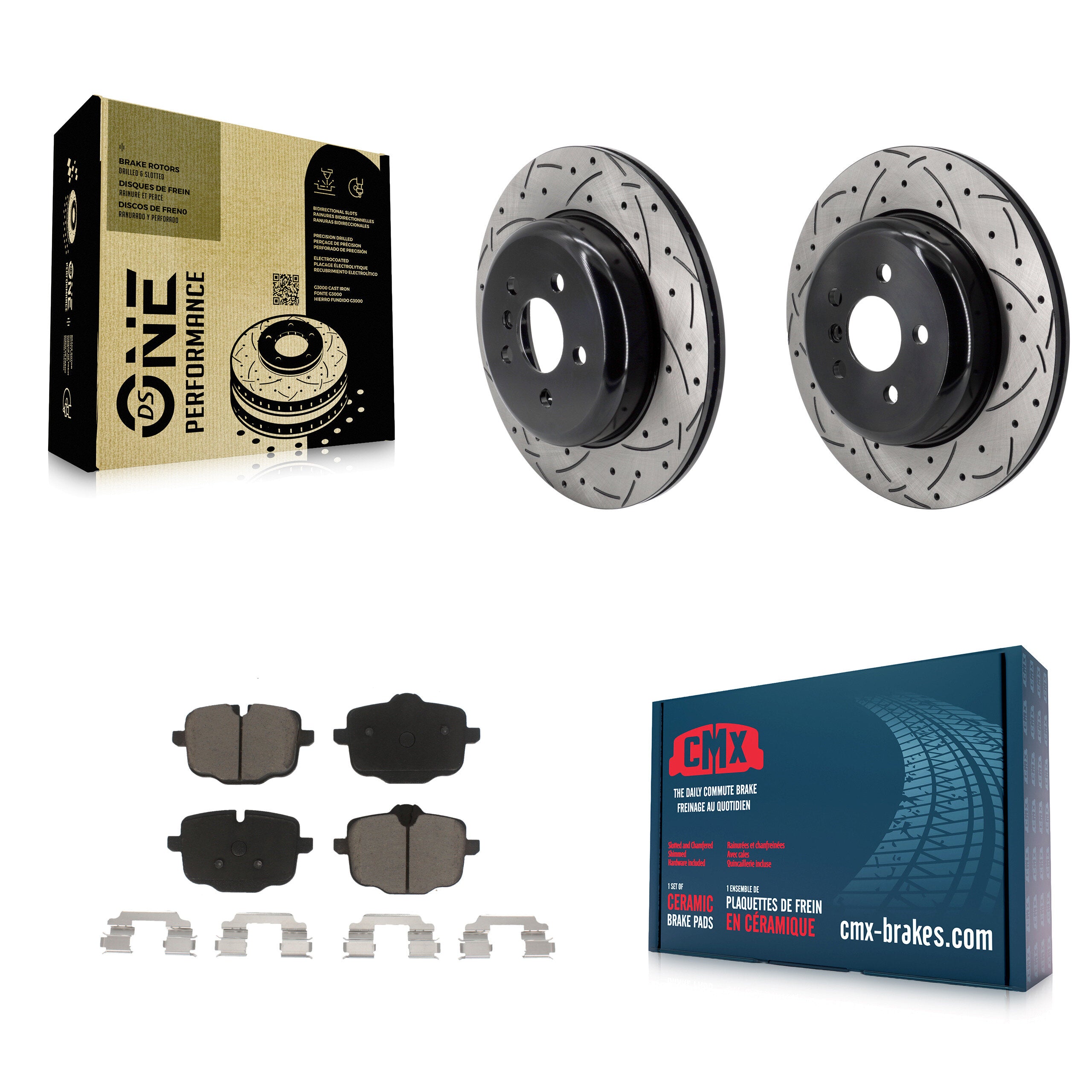 Rear Drilled Slot Brake Rotor & Ceramic Pad Kit For BMW X4 With 330mm Diameter KDC-101948