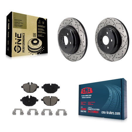 Rear Coated Drilled Slotted Disc Brake Rotors And Ceramic Pads Kit For 2022 BMW X3 2.0L KDC-101950