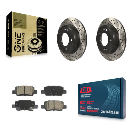 Rear Drill Slot Brake Rotor Ceramic Pad Kit For 2024 Kia Soul With Electric Parking KDC-101956
