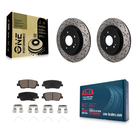 Rear Coated Drilled Slotted Disc Brake Rotors And Ceramic Pads Kit For Hyundai Santa Fe KDC-101960