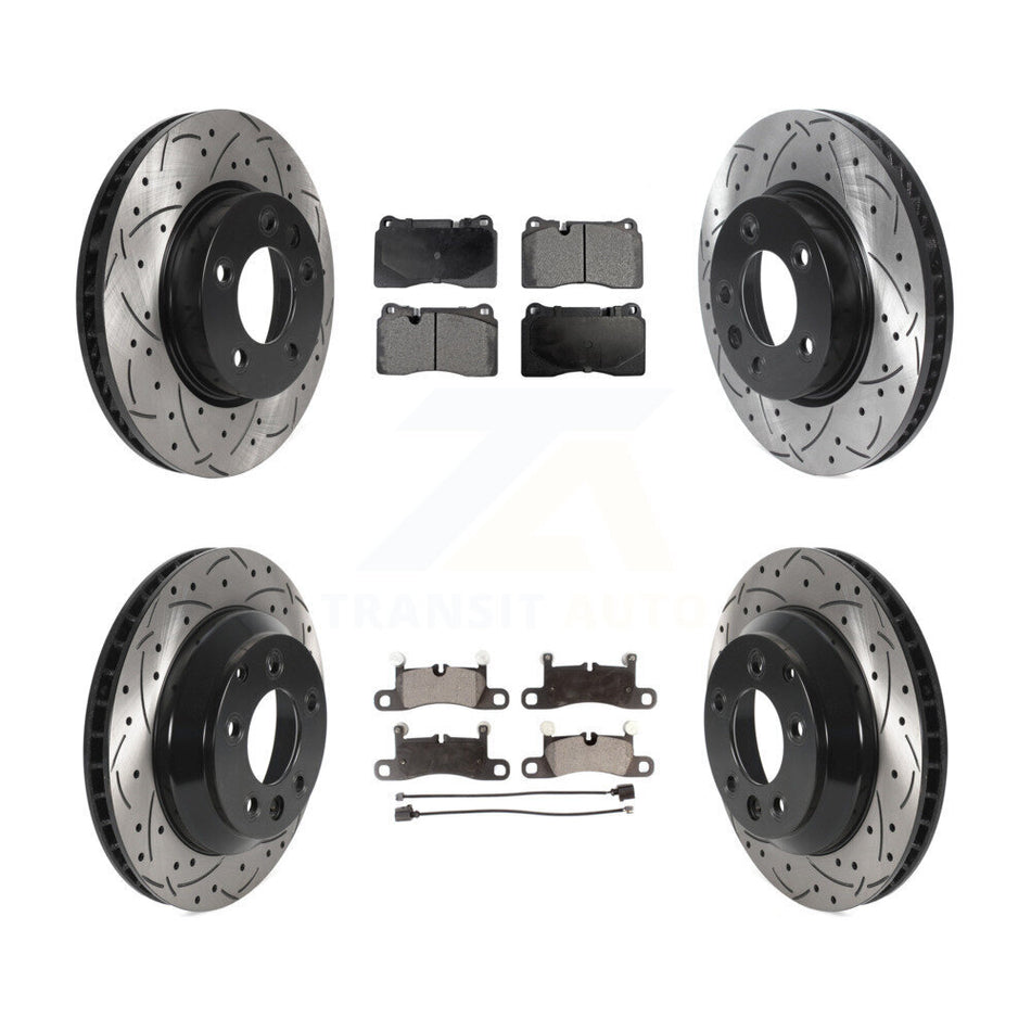 Front Rear Disc Brake Rotors And Semi-Metallic Pads Kit (6Pc) For Volkswagen Touareg KDF-100728