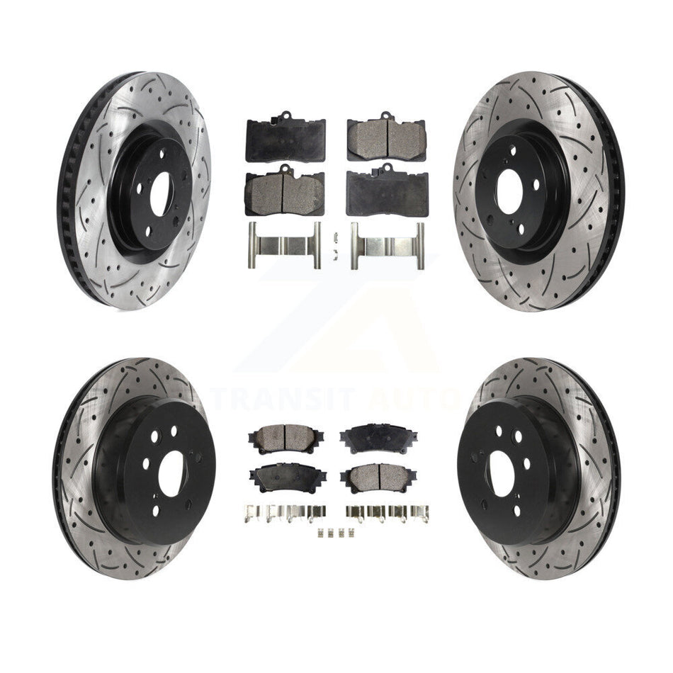 Front Rear Disc Brake Rotor Semi-Metallic Pad Kit (6Pc) For Lexus IS300 IS350 GS350 RC350 KDF-100732