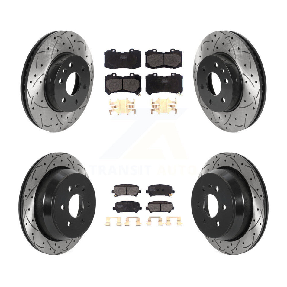 Front Rear Drill Slot Brake Rotor Semi-Metallic Pad Kit For Chevrolet Colorado GMC Canyon KDF-100795