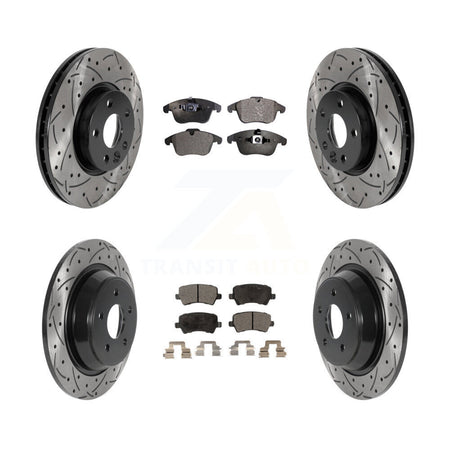 Front Rear Drill Slot Brake Rotor Semi-Metallic Pad Kit For 12-15 Land Rover Range Evoque KDF-100831