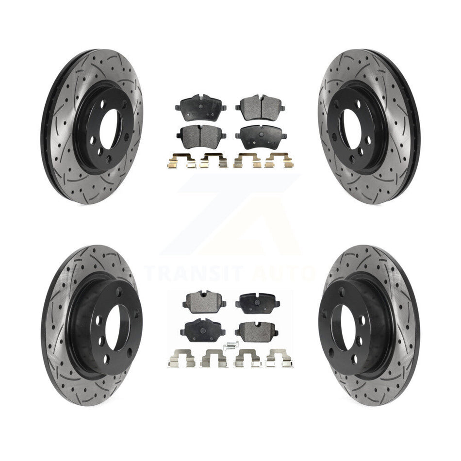 Front Rear Drilled Slot Disc Brake Rotor Semi-Metallic Pad Kit For Mini Cooper Countryman KDF-100852