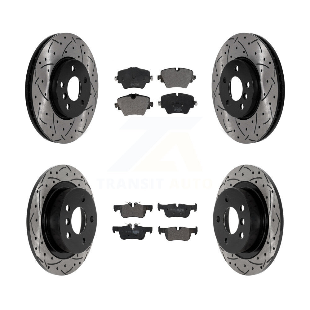 Front Rear Drilled Slot Disc Brake Rotor Semi-Metallic Pad Kit For Mini Cooper Countryman KDF-101024