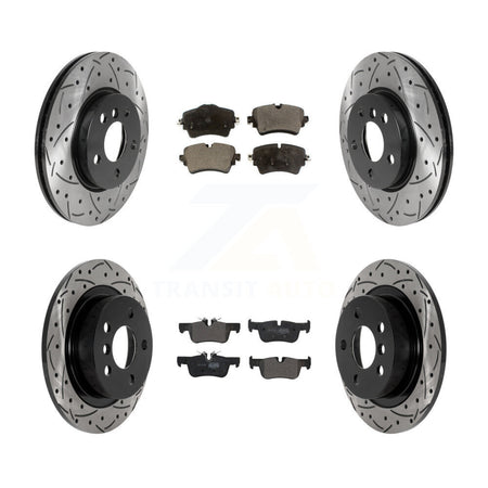 Front Rear Coat Drill Slot Disc Brake Rotor Semi-Metallic Pad Kit For Mini Cooper Clubman KDF-101025
