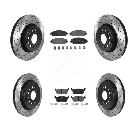 Front Rear Coated Drilled Slotted Disc Brake Rotor And Semi-Metallic Pad Kit For Ram 1500 KDF-101045