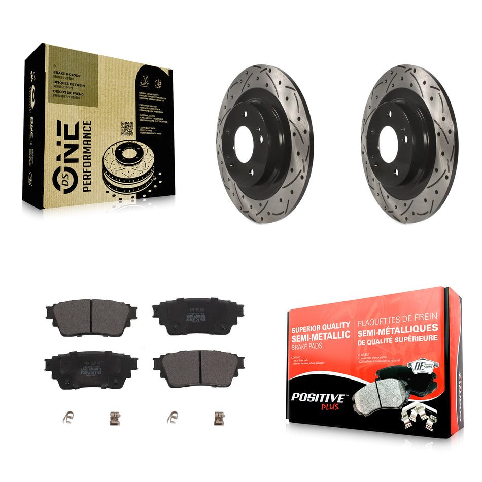 Rear Drill Slot Brake Rotors Semi-Metallic Pad Kit For Mitsubishi Outlander Eclipse Cross KDF-101055