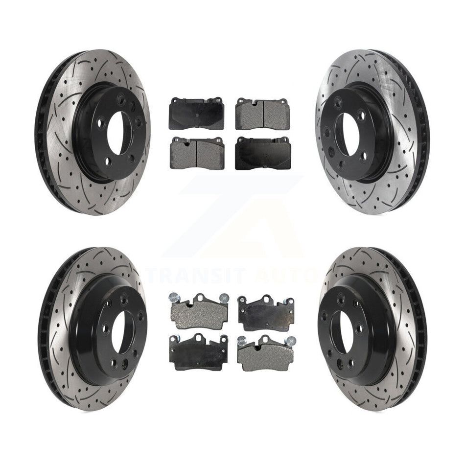 Front Rear Disc Brake Rotors And Semi-Metallic Pads Kit (6Pc) For Volkswagen Touareg KDF-101156