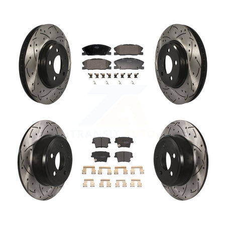 Front Rear Drilled Slot Brake Rotor Semi-Metallic Pad Kit For Dodge Charger RWD with 3.6L KDF-101165