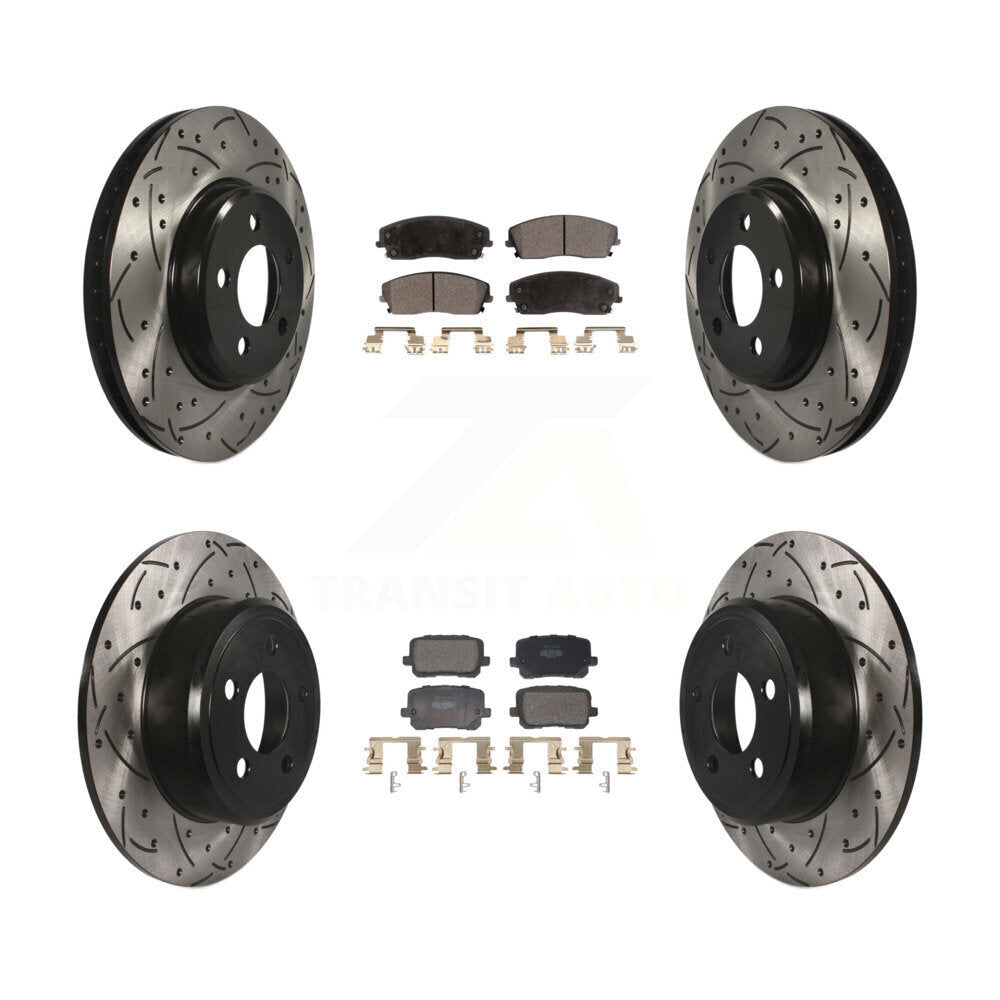 Front Rear Drilled Slot Brake Rotor Semi-Metallic Pad Kit For Dodge Charger RWD with 3.6L KDF-101166