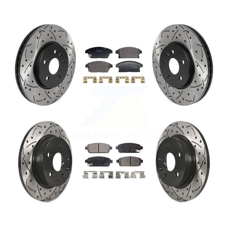 Front Rear Drilled Slot Brake Rotor Semi-Metallic Pad Kit For Chevrolet Trax Buick Encore KDF-101182