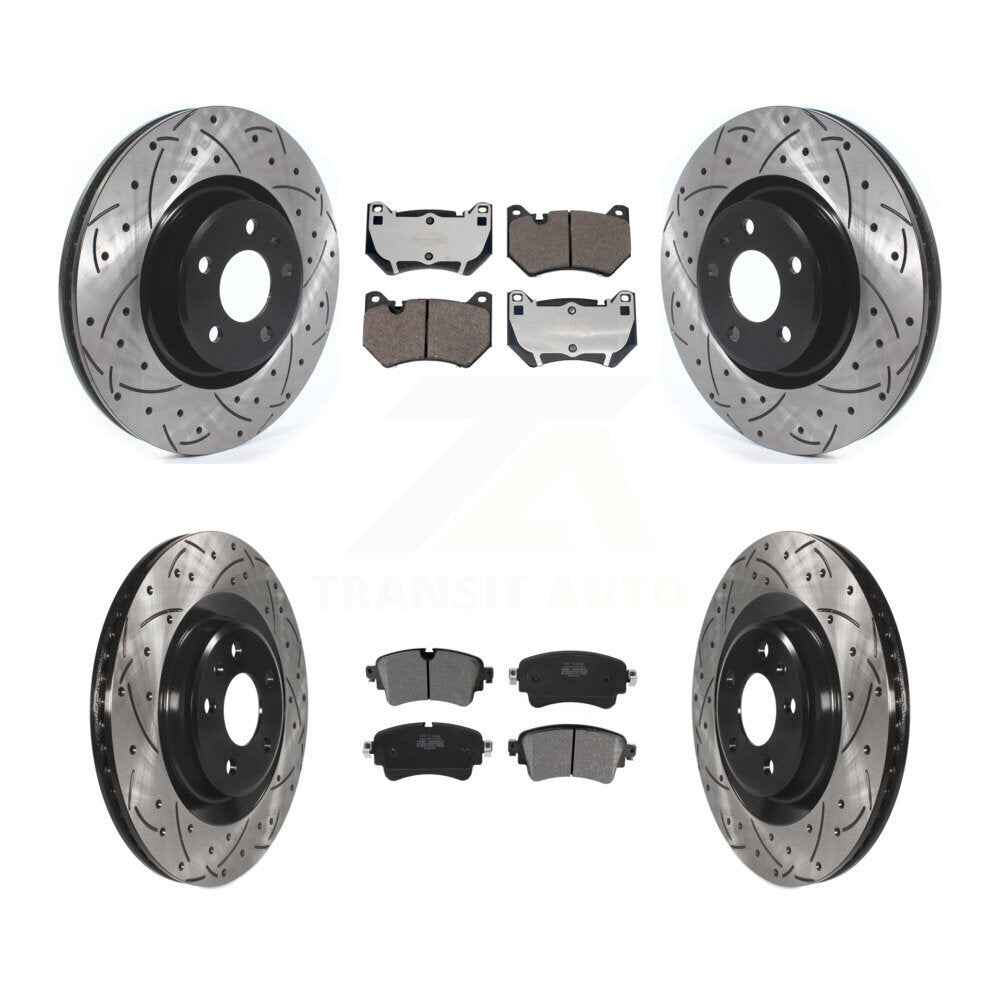 Front Rear Drill Slot Brake Rotors Semi-Metallic Pad Kit For Audi Q5 With Brembo Calipers KDF-101191