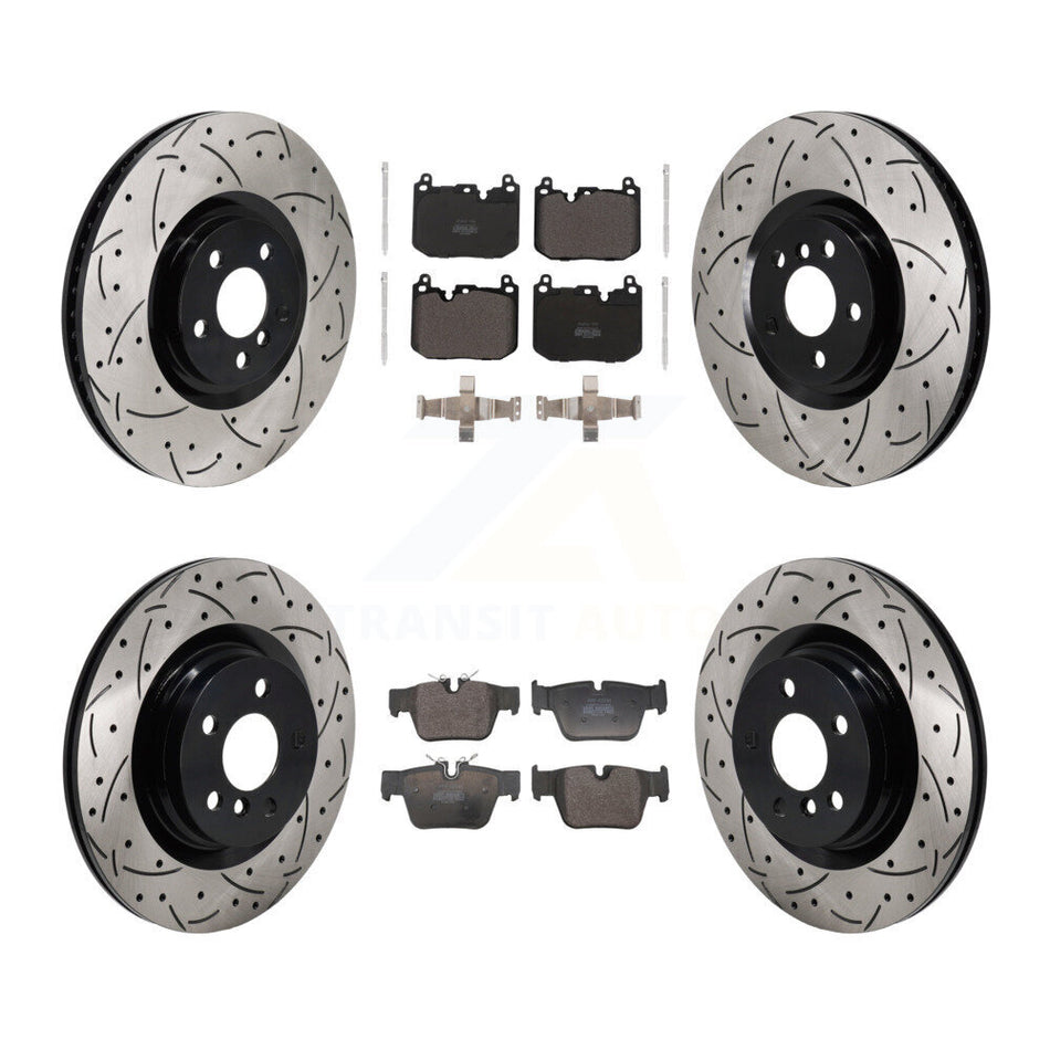 Front Rear Disc Brake Rotors & Semi-Metallic Pad Kit (6Pc) For BMW X2 Mini Cooper Clubman KDF-101229
