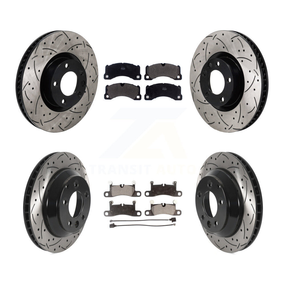 Front Rear Brake Rotor Semi-Metallic Pad Kit (6Pc) For Volkswagen Touareg Porsche Cayenne KDF-101232