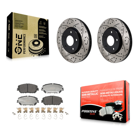 Front Coated Drilled Slotted Disc Brake Rotors And Semi-Metallic Pad Kit For Nissan Rogue KDF-101247