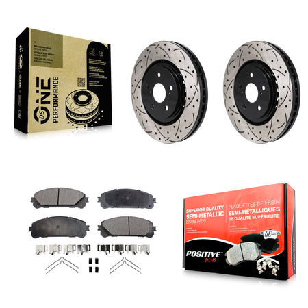 Front Drill Slot Disc Brake Rotor Semi-Metallic Pad Kit For Toyota Sienna RAV4 Prime bZ4X KDF-101264