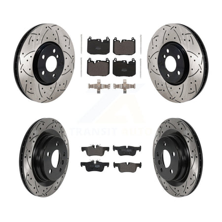Front Rear Drilled Slot Disc Brake Rotor Semi-Metallic Pad Kit For Mini Cooper Countryman KDF-101300