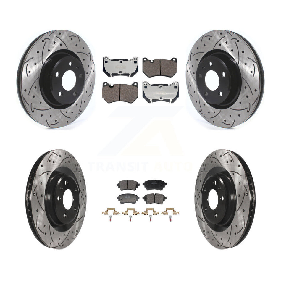 Front Rear Coated Drill Slot Disc Brake Rotor Semi-Metallic Pad Kit For Audi Q5 Sportback KDF-101317