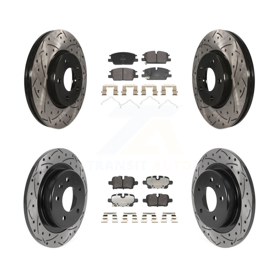 Front Rear Drill Slot Brake Rotor Semi-Metallic Pad Kit For Chevrolet Equinox GMC Terrain KDF-101319
