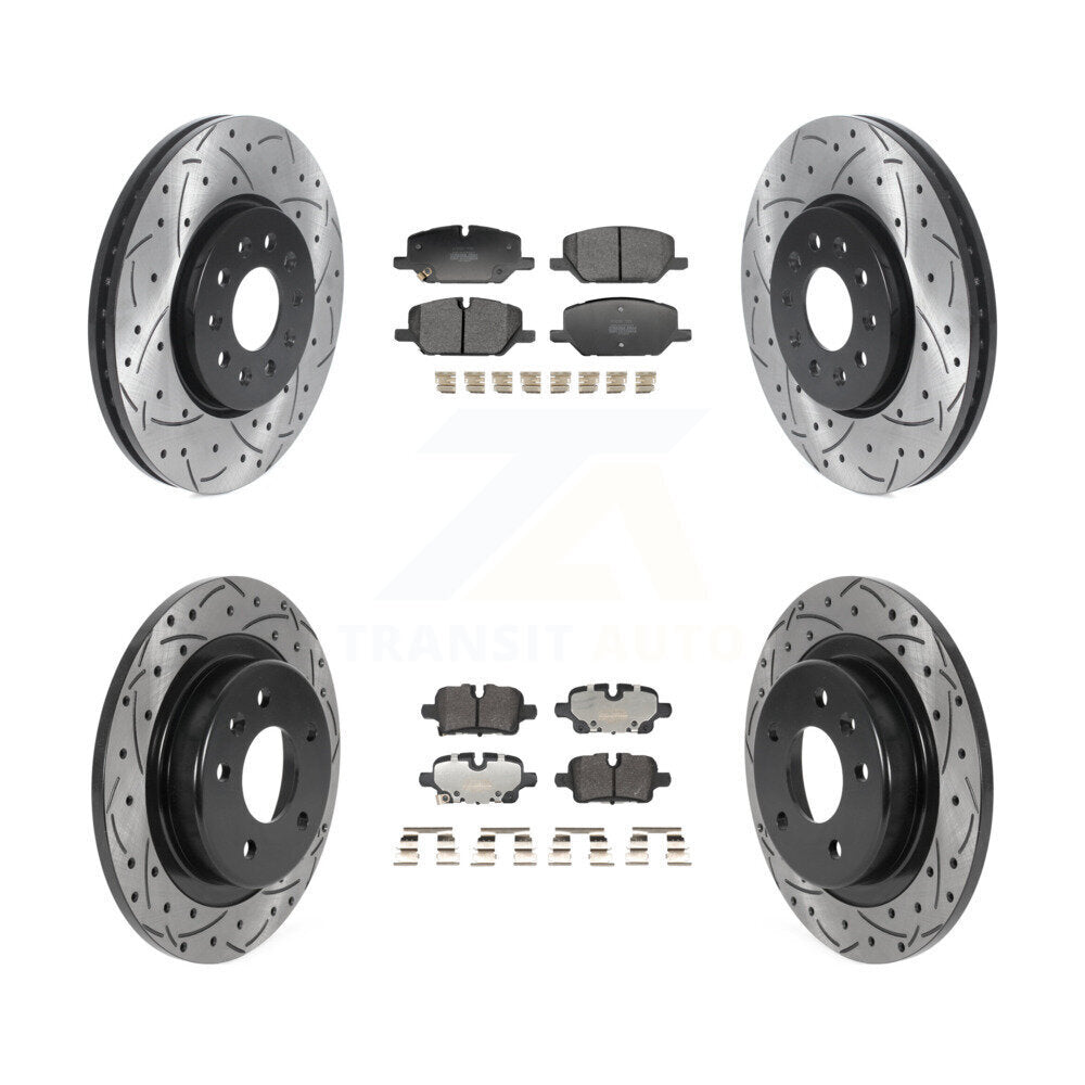 Front Rear Drill Slot Brake Rotor Semi-Metallic Pad Kit For Chevrolet Equinox GMC Terrain KDF-101320