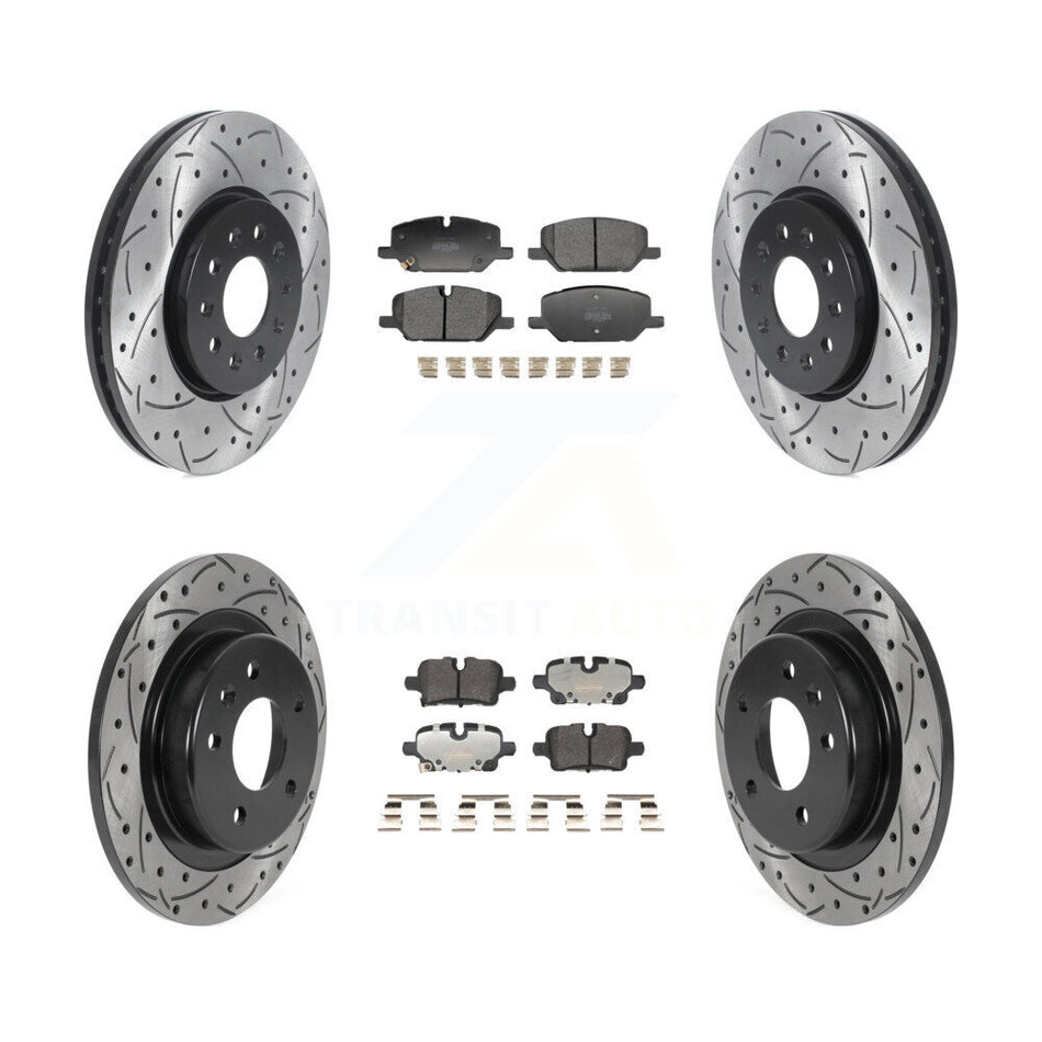 Front Rear Drill Slot Brake Rotor Semi-Metallic Pad Kit For Chevrolet Equinox GMC Terrain KDF-101320