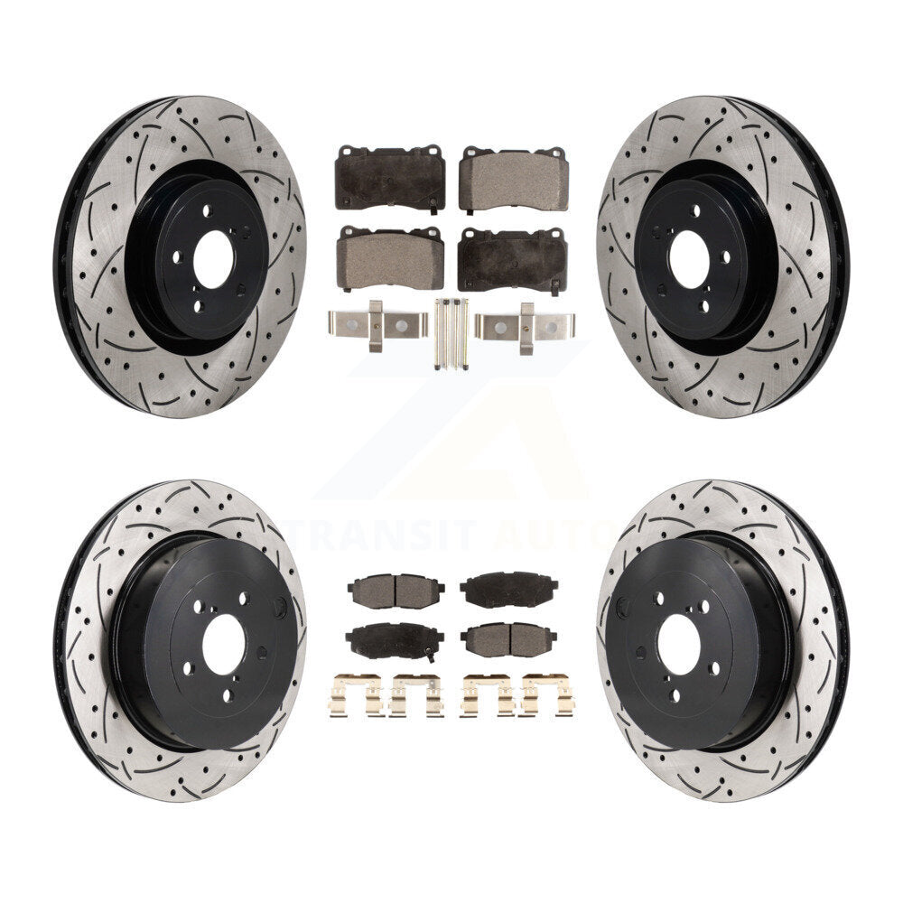 Front Rear Drill Slot Brake Rotor Semi-Metallic Pad Kit For Subaru BRZ With Brembo Brakes KDF-101325