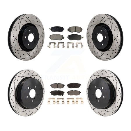 Front Rear Drill Slot Brake Rotors Semi-Metallic Pad Kit For Toyota 86 With Brembo Brakes KDF-101328