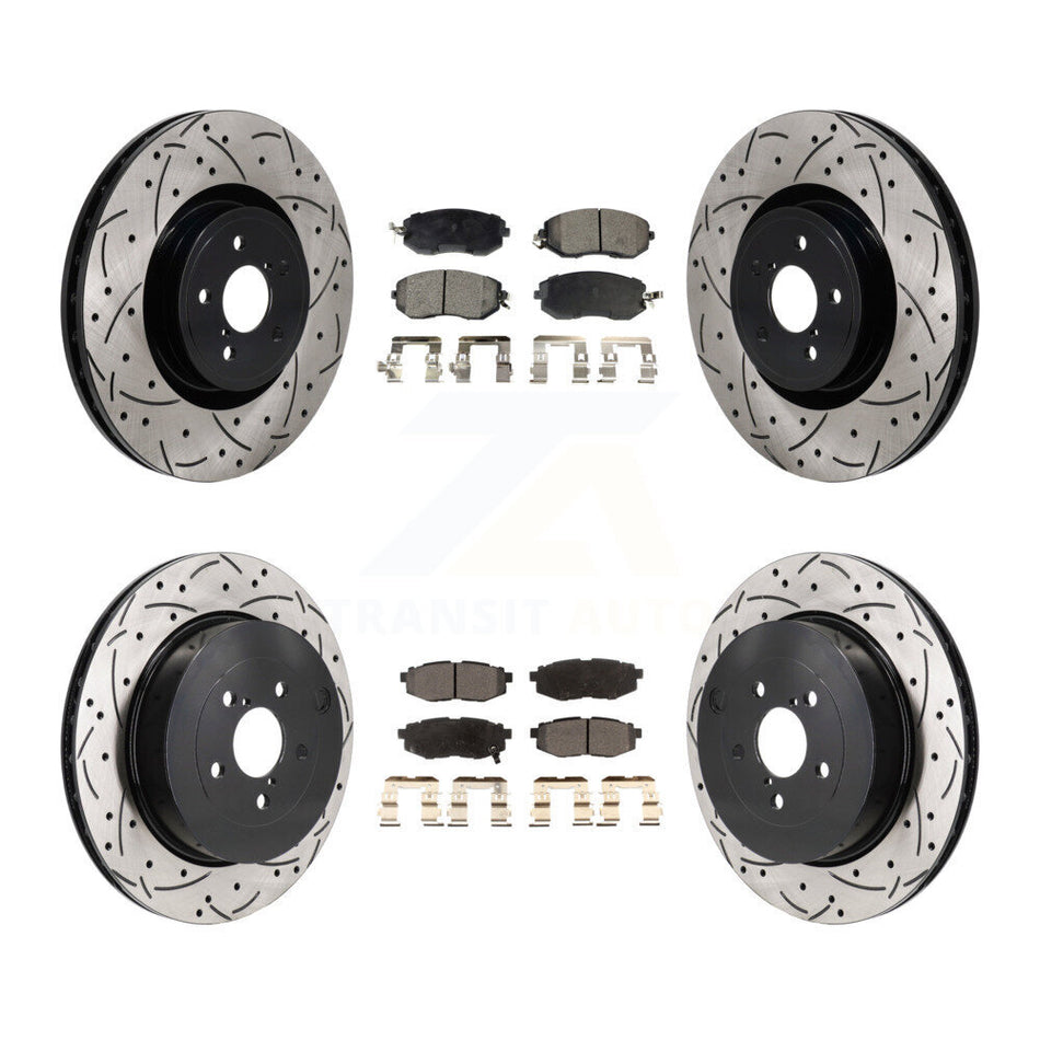 Front Rear Drill Slot Brake Rotors Semi-Metallic Pad Kit For Toyota 86 With Brembo Brakes KDF-101328