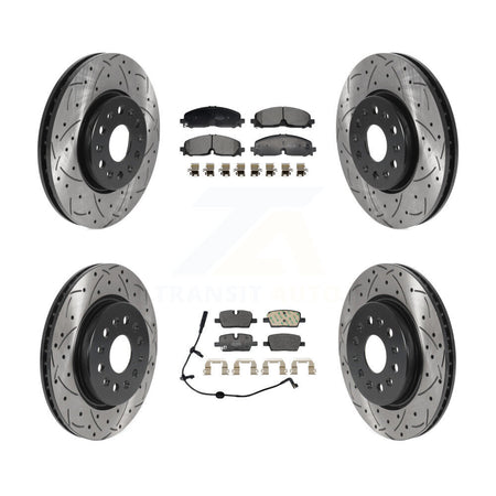 Front Rear Drill Slot Brake Rotor Semi-Metallic Pad Kit For Chevrolet Traverse Blazer GMC KDF-101330