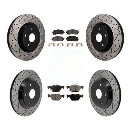 Front Rear Drilled Slot Brake Rotor & Semi-Metallic Pad Kit For Subaru Forester Crosstrek KDF-101772