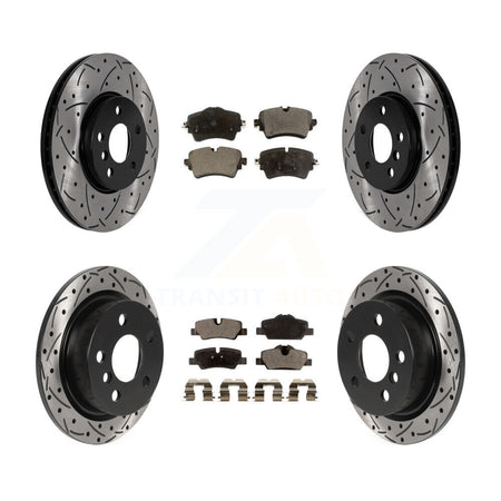 Front Rear Drill Slot Brake Rotor Semi-Metallic Pad Kit For Mini Cooper S with GAS engine KDF-101785