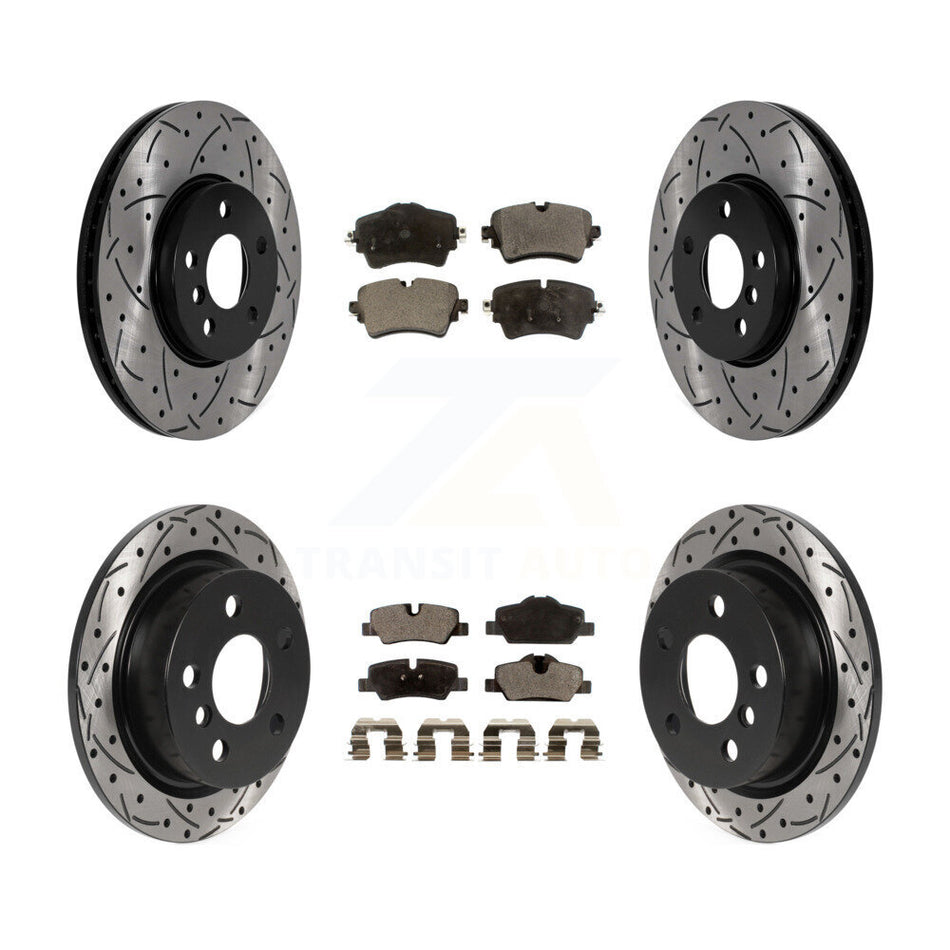 Front Rear Drill Slot Brake Rotor Semi-Metallic Pad Kit For Mini Cooper S with GAS engine KDF-101785