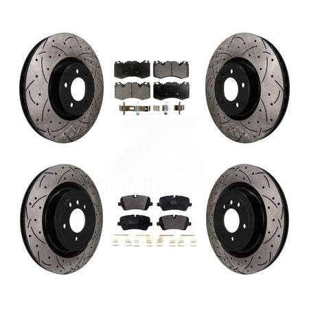 Front Rear Drilled Slot Disc Brake Rotor Semi-Metallic Pad Kit For Land Rover Range Sport KDF-101811