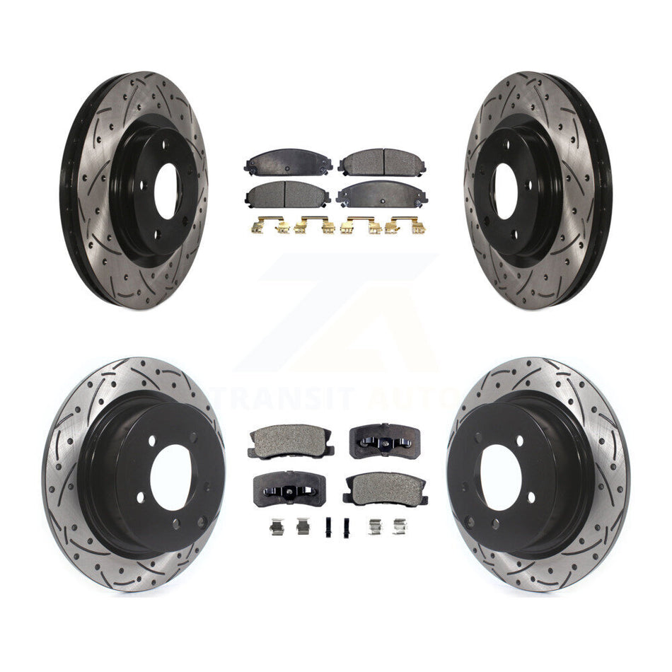 Front Rear Drill Slot Brake Rotor Semi-Metallic Pad Kit For 2008-2009 Dodge Caliber SRT-4 KDF-101848