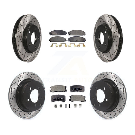 Front Rear Drill Slot Brake Rotor Semi-Metallic Pad Kit For 2008-2009 Dodge Caliber SRT-4 KDF-101849