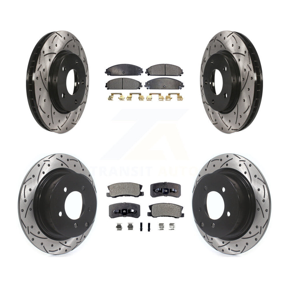 Front Rear Drill Slot Brake Rotor Semi-Metallic Pad Kit For 2008-2009 Dodge Caliber SRT-4 KDF-101849