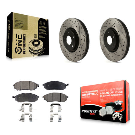 Front Drill Slot Brake Rotor Semi-Metallic Pad Kit For INFINITI G37 Without Brembo Brakes KDF-101928