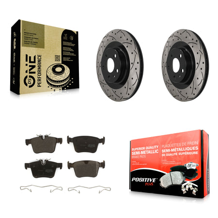 Rear Drilled Slot Brake Rotor Semi-Metallic Pad Kit For Volvo XC60 XC90 S60 V90 Cross S90 KDF-101937