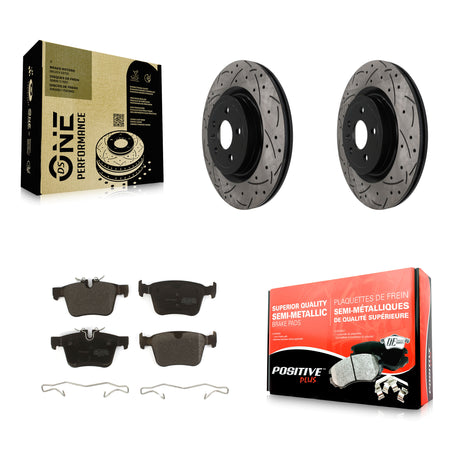 Rear Drill Slot Brake Rotors Semi-Metallic Pad Kit For Jaguar F-Pace Land Rover Discovery KDF-101938