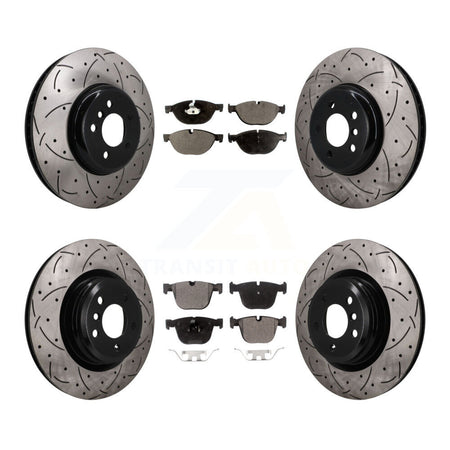 Front Rear Disc Brake Rotor Semi-Metallic Pad Kit (6Pc) For BMW 750i xDrive 750Li 550i GT KDF-102011