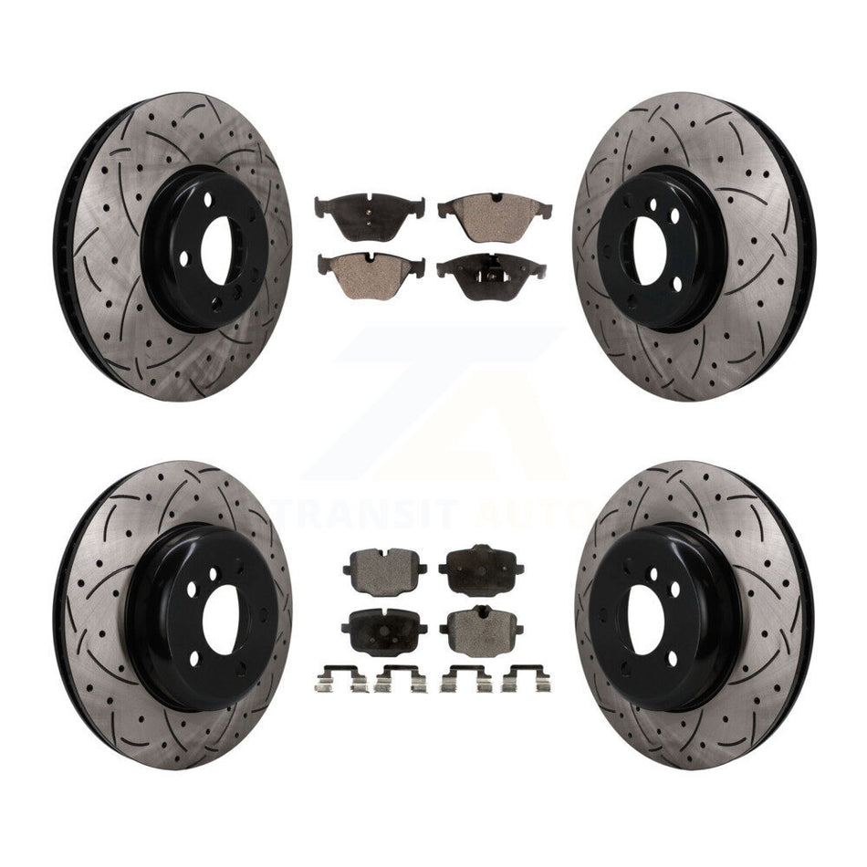 Front Rear Disc Brake Rotors And Semi-Metallic Pads Kit (6Pc) For BMW 535i KDF-102014