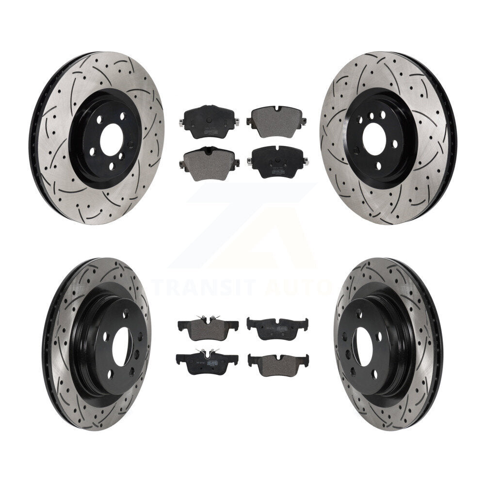 Front Rear Disc Brake Rotors And Semi-Metallic Pads Kit (6Pc) For BMW 228i Gran Coupe KDF-102015