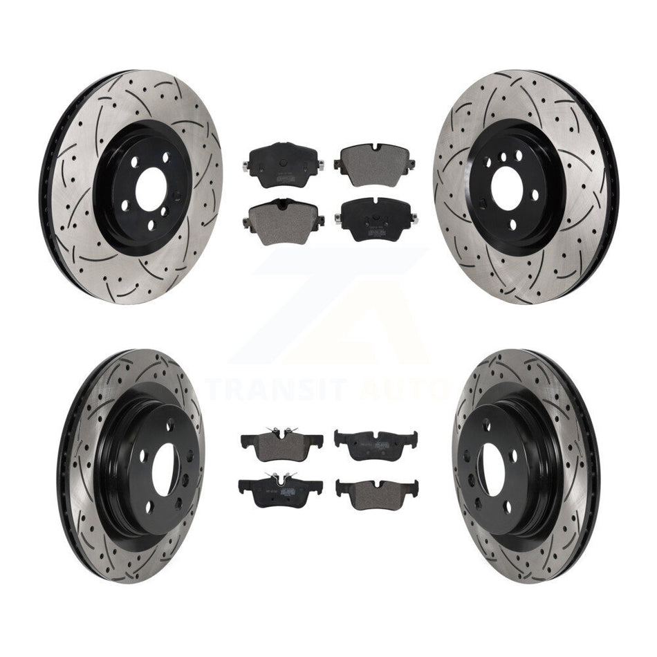 Front Rear Disc Brake Rotors And Semi-Metallic Pads Kit (6Pc) For BMW 228i Gran Coupe KDF-102015