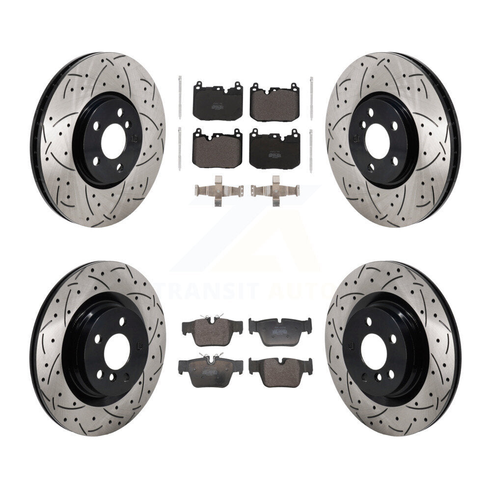 Front Rear Drilled Slot Disc Brake Rotor Semi-Metallic Pad Kit For Mini Cooper Countryman KDF-102077