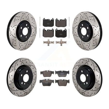 Front Rear Drilled Slot Disc Brake Rotor Semi-Metallic Pad Kit For Mini Cooper Countryman KDF-102077