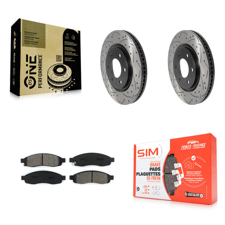 Front Drill Slot Disc Brake Rotors Semi-Metallic Pad Kit For 2007 Nissan TITAN From 04 07 KDS-100905